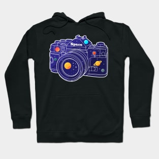 Cosmic Capture: Vintage Lens in the Universe Hoodie